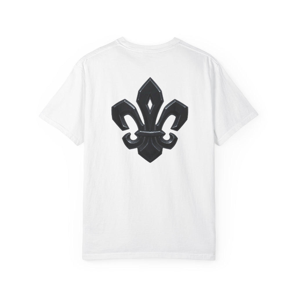 X-MEN GAMBIT Fleur-de-Lis Crest T-Shirt — Black Emblem Chest & Back Graphic