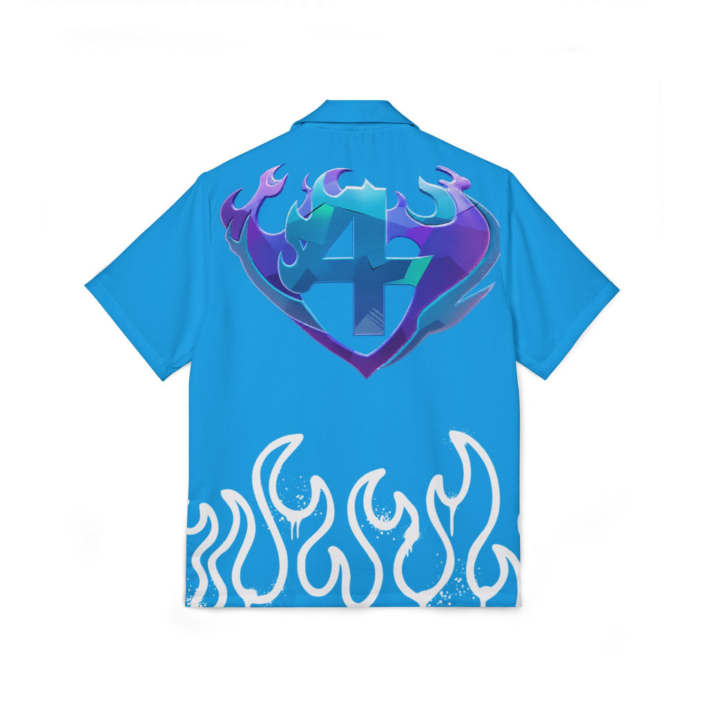 RIVALS INSPIRED HUMAN TORCH BLUE Flame Hawaiian Shirt