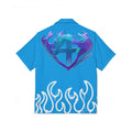 RIVALS INSPIRED HUMAN TORCH BLUE Flame Hawaiian Shirt