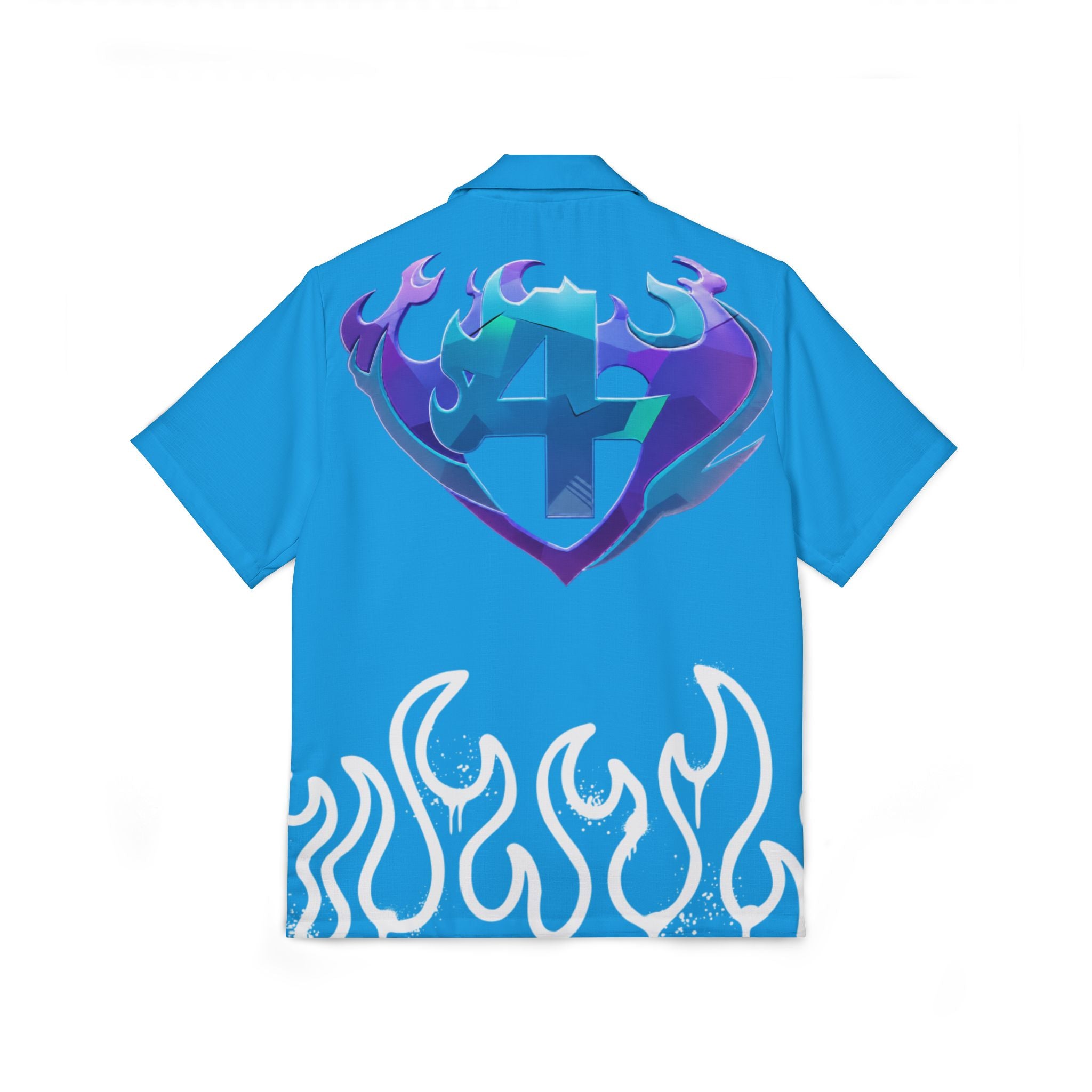 RIVALS INSPIRED HUMAN TORCH BLUE Flame Hawaiian Shirt