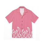 RIVALS INSPIRED HUMAN TORCH Pink Flame Camp Shirt – Heart Fire '4' Graphic Hawaiian Shirt