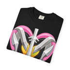 Magik Millenia Might Heart Sword Graphic T-Shirt — Pink Armor Heart Tee