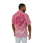 RIVALS INSPIRED HUMAN TORCH Pink Flame Camp Shirt – Heart Fire '4' Graphic Hawaiian Shirt