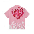 Copy of RIVALS INSPIRED HUMAN TORCH Pink Flame Camp Shirt – Heart Fire '4' Graphic Hawaiian Shirt