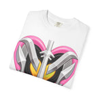 Magik Millenia Might Heart Sword Graphic T-Shirt — Pink Armor Heart Tee