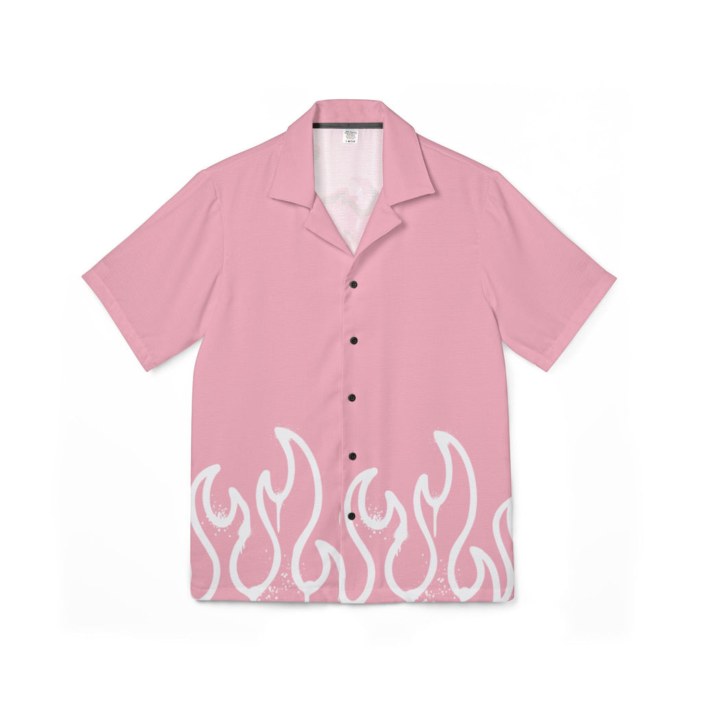 Copy of RIVALS INSPIRED HUMAN TORCH Pink Flame Camp Shirt – Heart Fire '4' Graphic Hawaiian Shirt