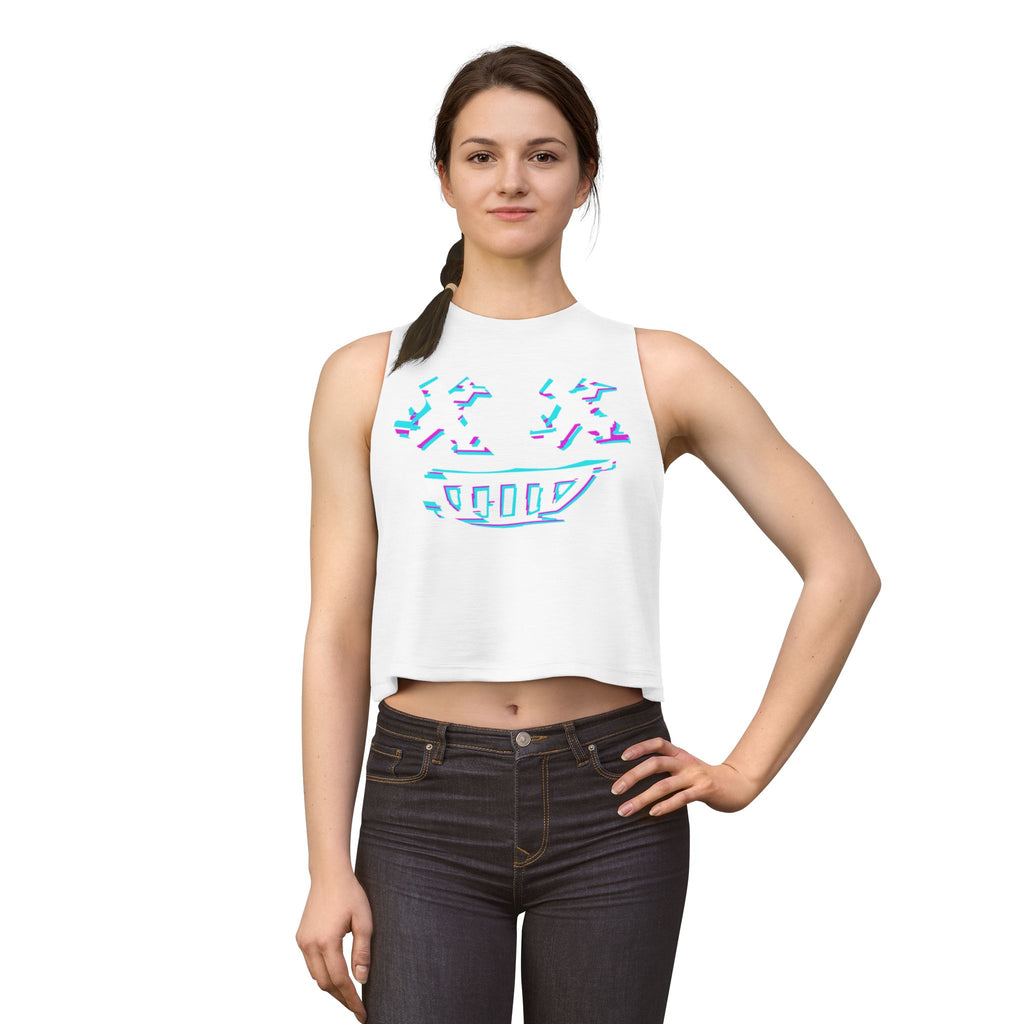 Rivals inspired Squirell Girl Cyber Hacker ESU Crop Top — Glitch Smile Graphic Women’s Cropped Tank